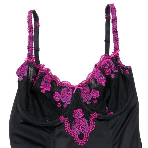 Y2k The Collection Magenta Pink & Black Floral Corset Bustier Top 38C - Picture 4 of 7
